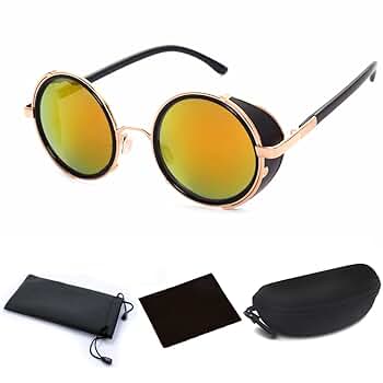 JJLHIF Classic Design Retro Vintage Round Circle Mirror Lens